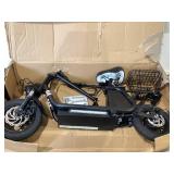 HOVERMAX Electric Scooter Pneumatic Tire Foldable Scooter with Seat & Carry Basket