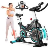 Pooboo Exercise Bike D525DM10, Adjustable Magnetic/Brake Pad Resistance Silent Belt Drive