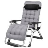 Suuim Patio Lounger Chair Zero Gravity Recliner Chair with Cup Holder