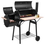 Outvita BBQ Charcoal Grill, Outdoor Patio Barbecue Cooker with Offset Smoker