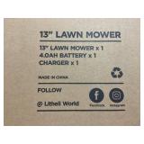 Litheli 20V 13" Cordless Lawn Mower, Electric Lawn Mowers for Garden