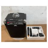 Karaoke Machine - Portable PA System with Wireless Mics, Subwoofer, Lights, Phone/Tablet Holder, Remote