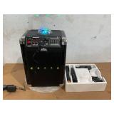 Karaoke Machine - Portable PA System with Wireless Mics, Subwoofer, Lights, Phone/Tablet Holder, Remote