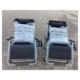 Lot Of 2 Magshion Folding Zero Gravity Chair With Cup Holders