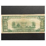 1929 Brown Seal $20 Dollar National Currency Bank of Chicago