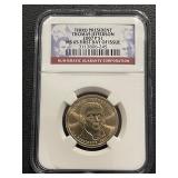 2007-P Thomas Jefferson Dollar NGC MS65