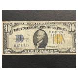 1934 A Yellow Seal $10 Dollar Silver Certificate