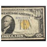 1934 A Yellow Seal $10 Dollar Silver Certificate