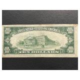 1934 A Yellow Seal $10 Dollar Silver Certificate