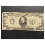 1934 Green Seal $20 Dollar Federal Reserve Note