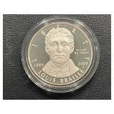 2009-P Louis Braille Silver Dollar