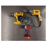 LA 4 - Lot of 3 Various Power Drills