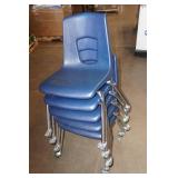 *5* School Table Chairs on Wheels -Blue