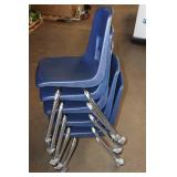 *5* School Table Chairs on Wheels -Blue