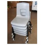 *5* School Table Chairs on Wheels -Gray