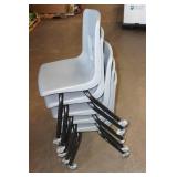 *5* School Table Chairs on Wheels -Gray