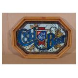 Vintage Faux Wood Old Style Lighted Beer Sign