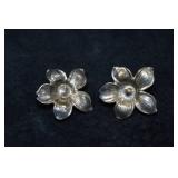 Vintage Sterling Silver Clip-On Earrings
