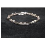 Sterling Silver Tennis Bracelet with Rhinestones