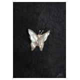Sterling Silver Butterfly Pin with Abalone Inlay
