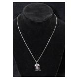 Sterling Silver 3D Dog Pendant with Chain