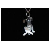 Sterling Silver 3D Dog Pendant with Chain