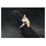 Sterling Silve Horse Ring with Turquoise and Onyx Inlay