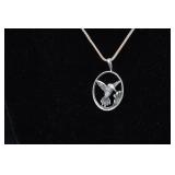 Sterling Silver Hummingbird Pendant with Necklace