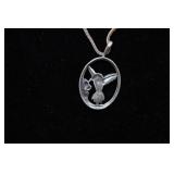 Sterling Silver Hummingbird Pendant with Necklace