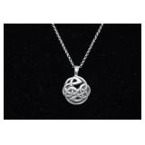 Sterling Silver Tribal Symbol Pendant with Necklace