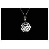 Sterling Silver Tribal Symbol Pendant with Necklace