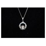Sterling Silver Praying Hands Pendant with Necklace