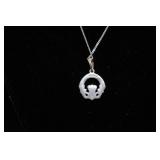 Sterling Silver Praying Hands Pendant with Necklace