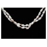 Fresh Water Rice Pearl Necklace with Yellow Gold Clasp