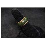 14K Yellow Gold Jade Band