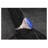 Sterling Silver Ring with Lapis Stone