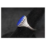 Sterling Silver Ring with Lapis Stone