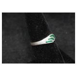 Sterling Silver Ring with Turquoise Inlays