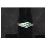 Sterling Silver Ring with Turquoise Inlays
