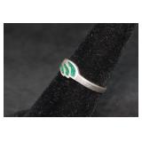 Sterling Silver Ring with Turquoise Inlays