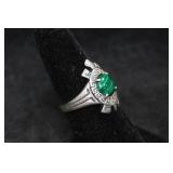 Sterling Silver Turtle Ring with Malachite Stone