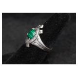 Sterling Silver Turtle Ring with Malachite Stone