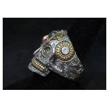 Sterling Silver Lady/Skull Ring with Accents