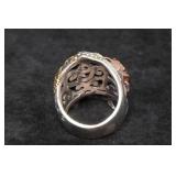 Sterling Silver Lady/Skull Ring with Accents