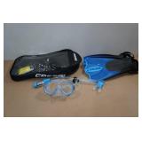Cressi Adult Palau Fin Snorkel Set -Fin Size L/XL, Blue