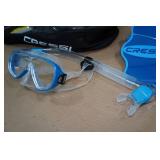 Cressi Adult Palau Fin Snorkel Set -Fin Size L/XL, Blue