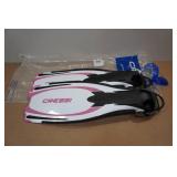 Cressi Reaction EBS Dive Fins -XS, White/Pink