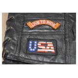 Diamond Plate Buffalo Leather Motorcycle Vest -Medium