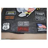 Diamond Plate Buffalo Leather Motorcycle Vest -Medium