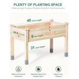 MIXC Wooden Raised Garden Bed with Legs 40"Hx24"Wx48"L